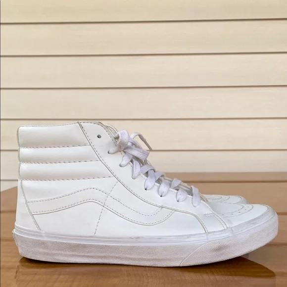 VANS Leather Sk8-Hi True White Sneakers Womens Size 9.5 - Picture 4 of 11